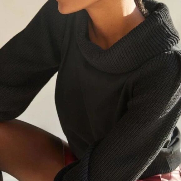 NWT Anthropologie Dolan Left Coast Black Cowl Neck Pullover Sweater 3X Gift - Picture 7 of 12